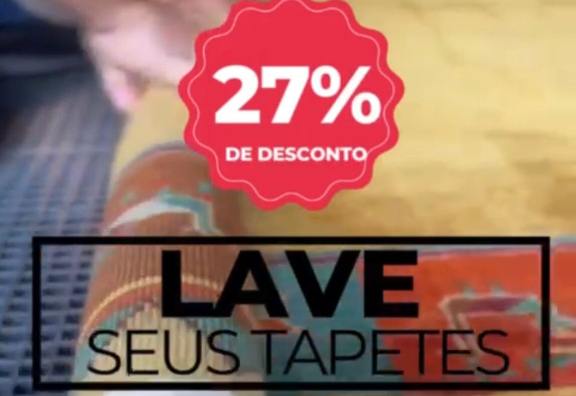 Promoção 27% de desconto em limpeza de tapetes